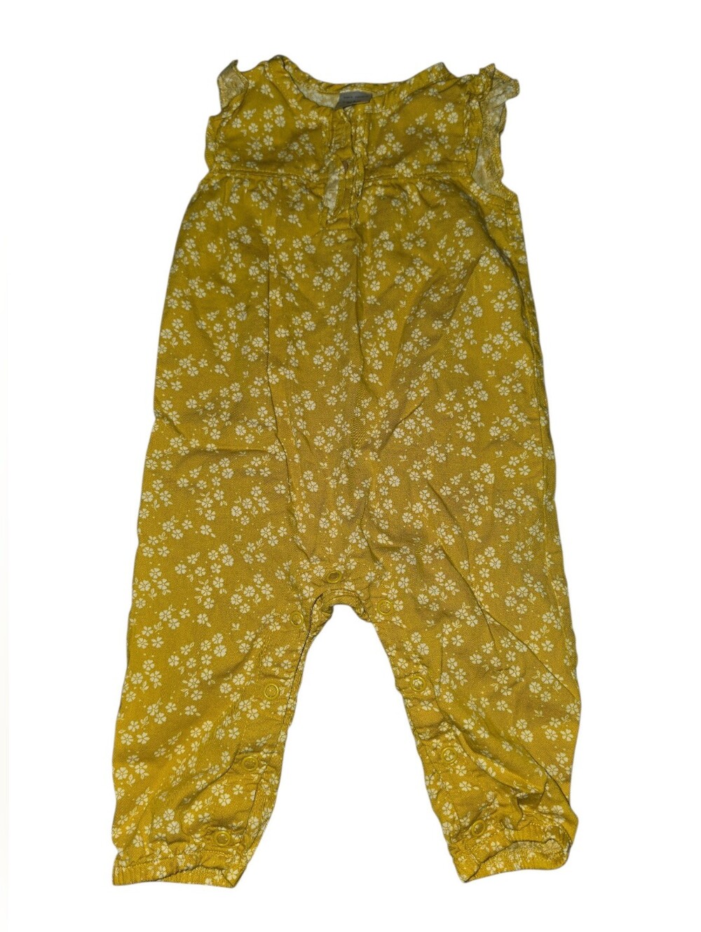 7/6/24. Carter's Babygirl Mustard Yellow Floral One-Piece Bodysuit